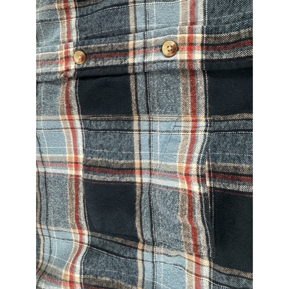 Red Head Shirt Jacket Mens L Tall Flannel Shacket Soft Comfort Western Red Blue‎ - Picture 5 of 11